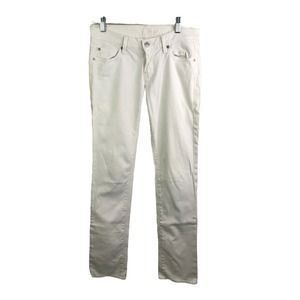 7 For All Mankind Womens Jeans White Denim Low Rise Light Wash Cotton Stretch 25